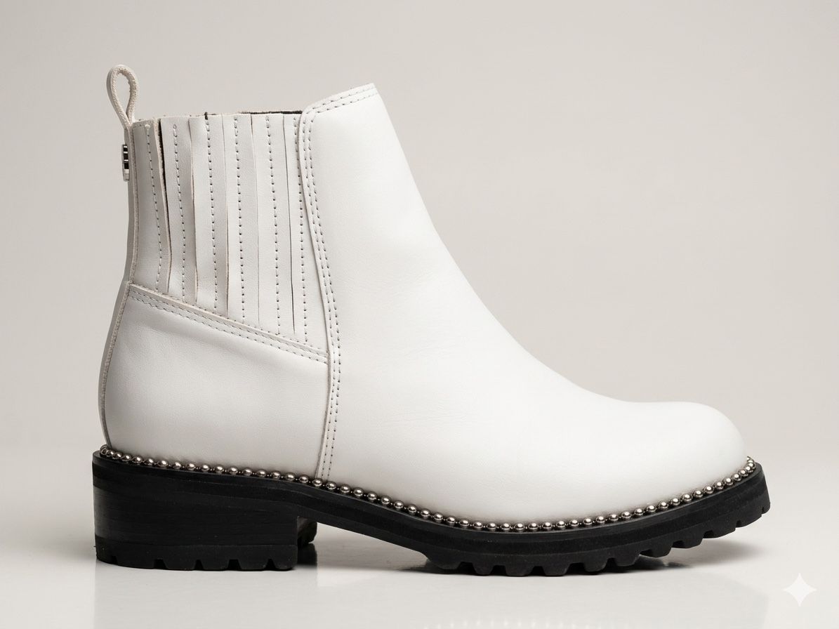 Steven Madden Gibson (White Leather) Women's Boots