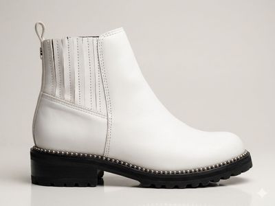 Steven Madden Gibson (White Leather) Women's Boots