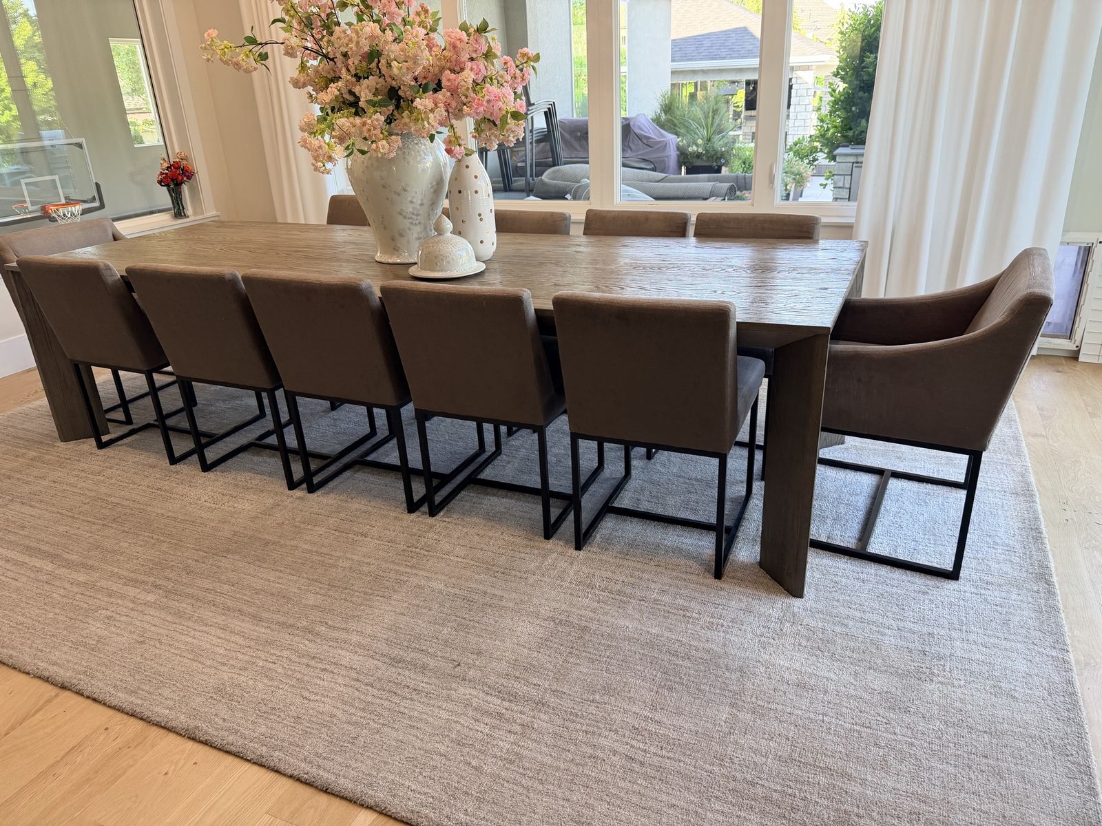 Set of 10 Restoration Hardware Emery Fabric Dining chairs