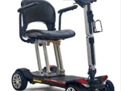 Compact Folding Electric Mobility Scooter with 4 Wheels and Armrests