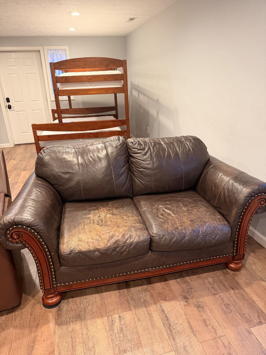 Brown leather Couch 