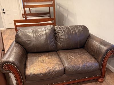 Brown leather Couch