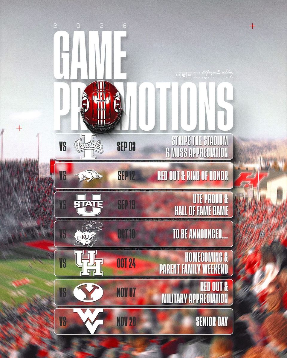 U of U Football Season Tickets 2 seats 