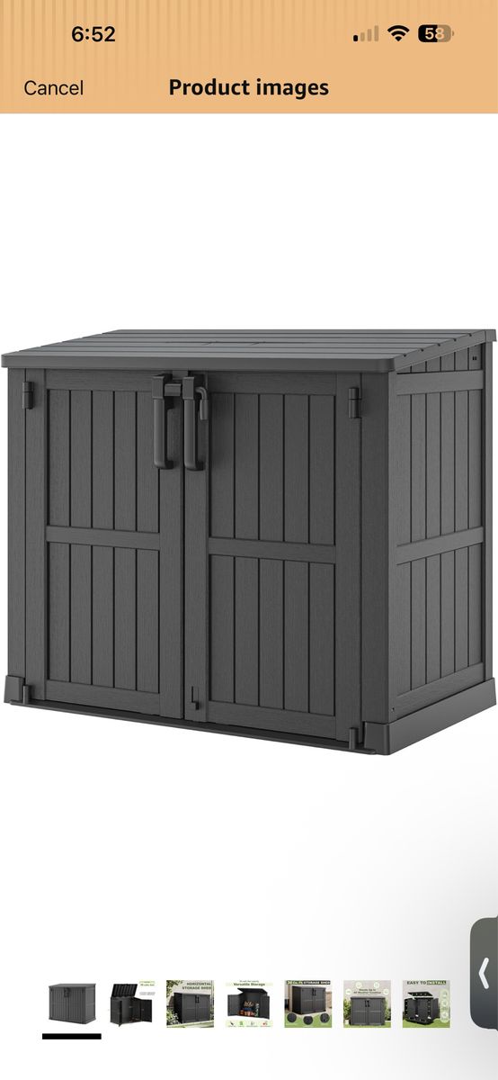 36 Cu Ft Resin Outdoor Storage shed, Garden(Black)Brand New 