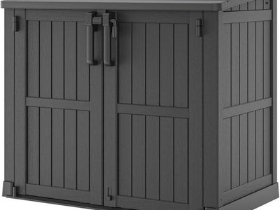 36 Cu Ft Resin Outdoor Storage shed, Garden(Black)Brand New
