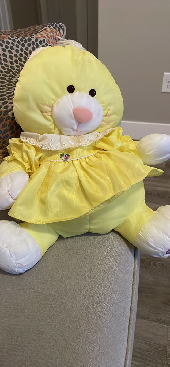 Vintage 1986 Fisher Price Puffalump Yellow Cat