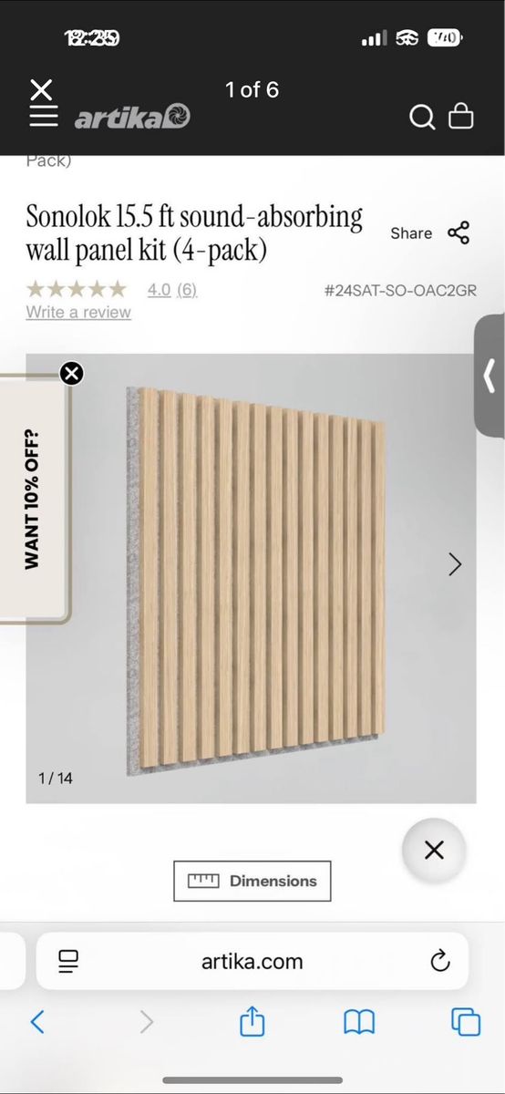 Artika Sound Absorbing Wall Panels in oak/grey