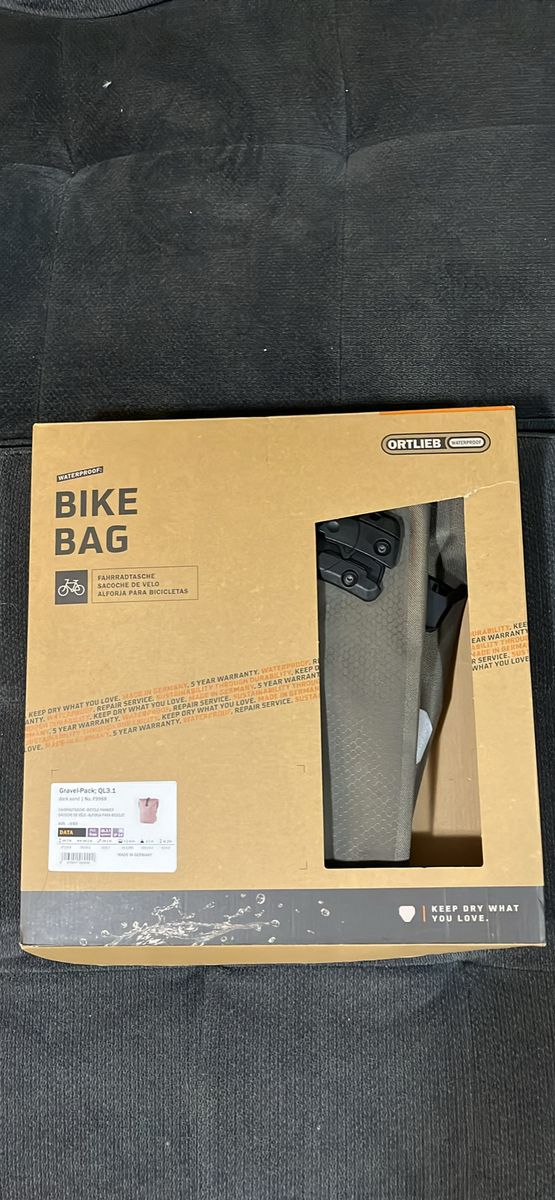 Ortlieb Gravel-Pack QL3.1 Waterproof Bicycle Pannier Bag Dark Sand 14.5L