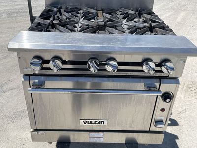 Vulcan Heavy Duty Commercial Gas Range Oven - Stainless Steel 6 Burner