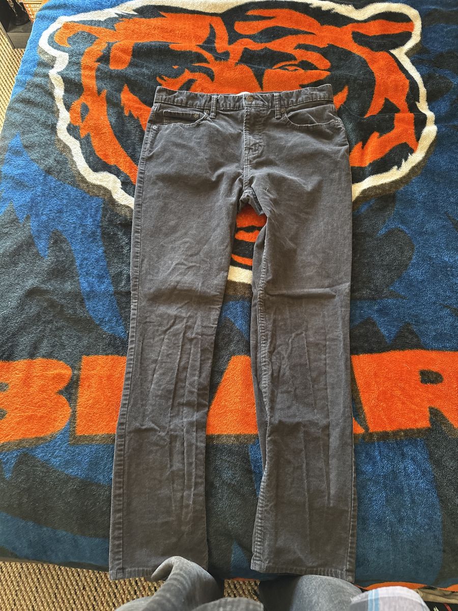 J. Crew Gray Corduroy Straight Leg Classic Fit Men's Pants - Size M x 25 Cotton