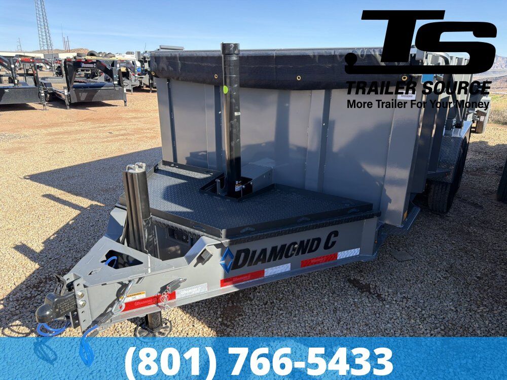 7x14 Diamond C LPT 207 Dump Trailer - 44" Sides - 15.5K GVWR Hydraulic Jack(s)