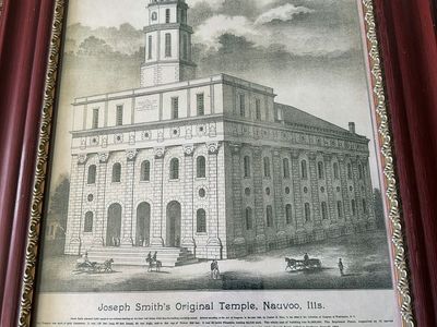 Framed Lithograph of Joseph Smith's Original Temple Nauvoo Ills 14X20