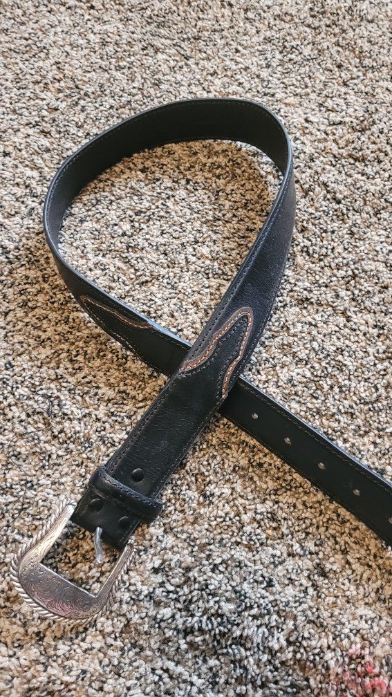 Black Western Leather Belt
