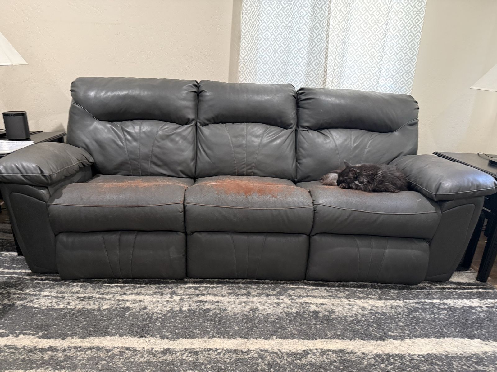 Power Reclining Leather Couch & Loveseat - Both Work - $10 OBO