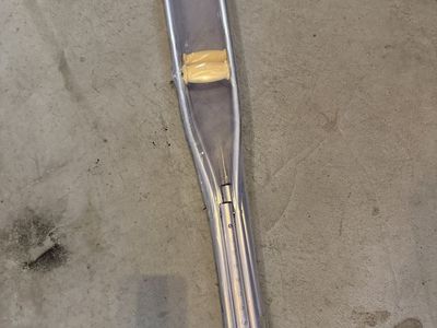 Adjustable Aluminum Crutches with Yellow Cushioned Underarm Pads and Handgrips