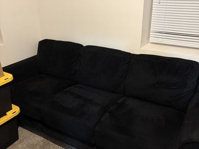 *Great Condition* Black Fabric Loveseat and Sofa Set