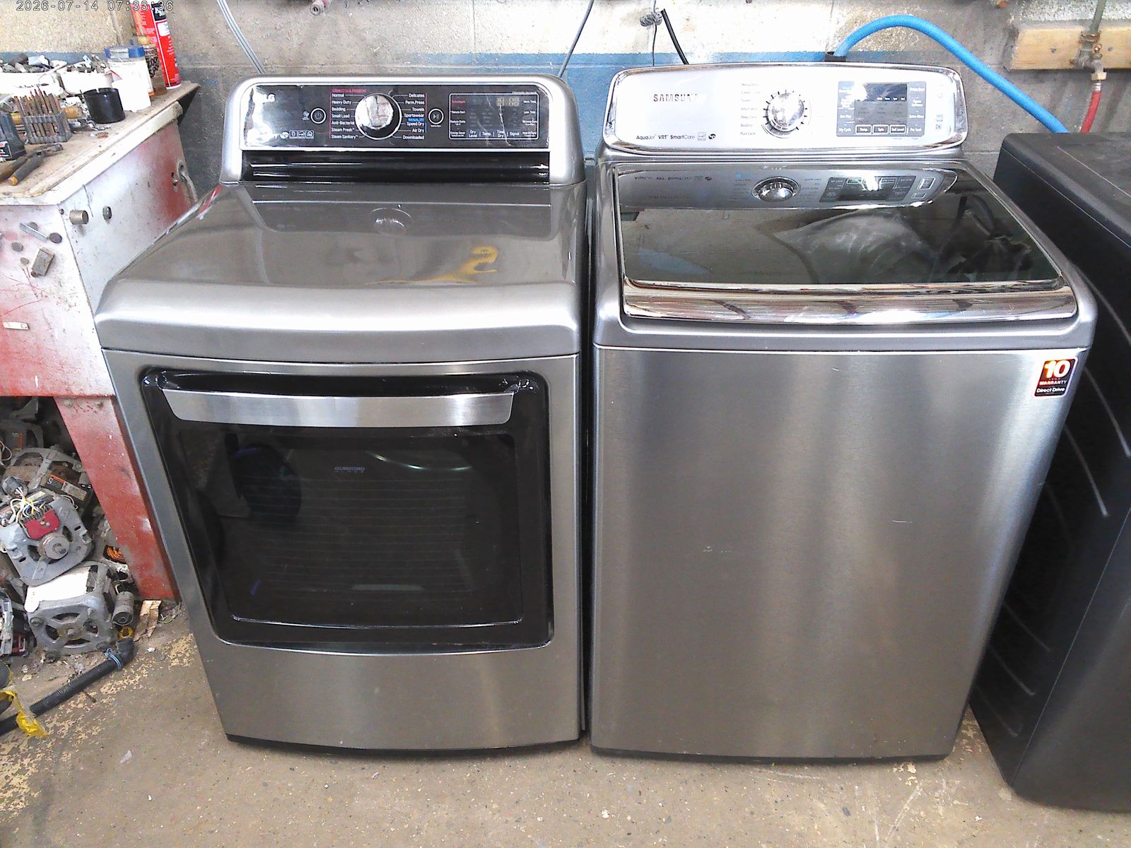 LG mega capacity washer with Samsung electric dryer