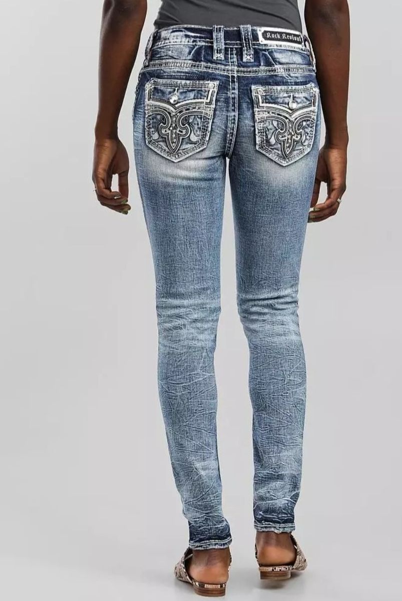 Rock Revival Peacoat Mid-Rise Skinny Jean (26x31)