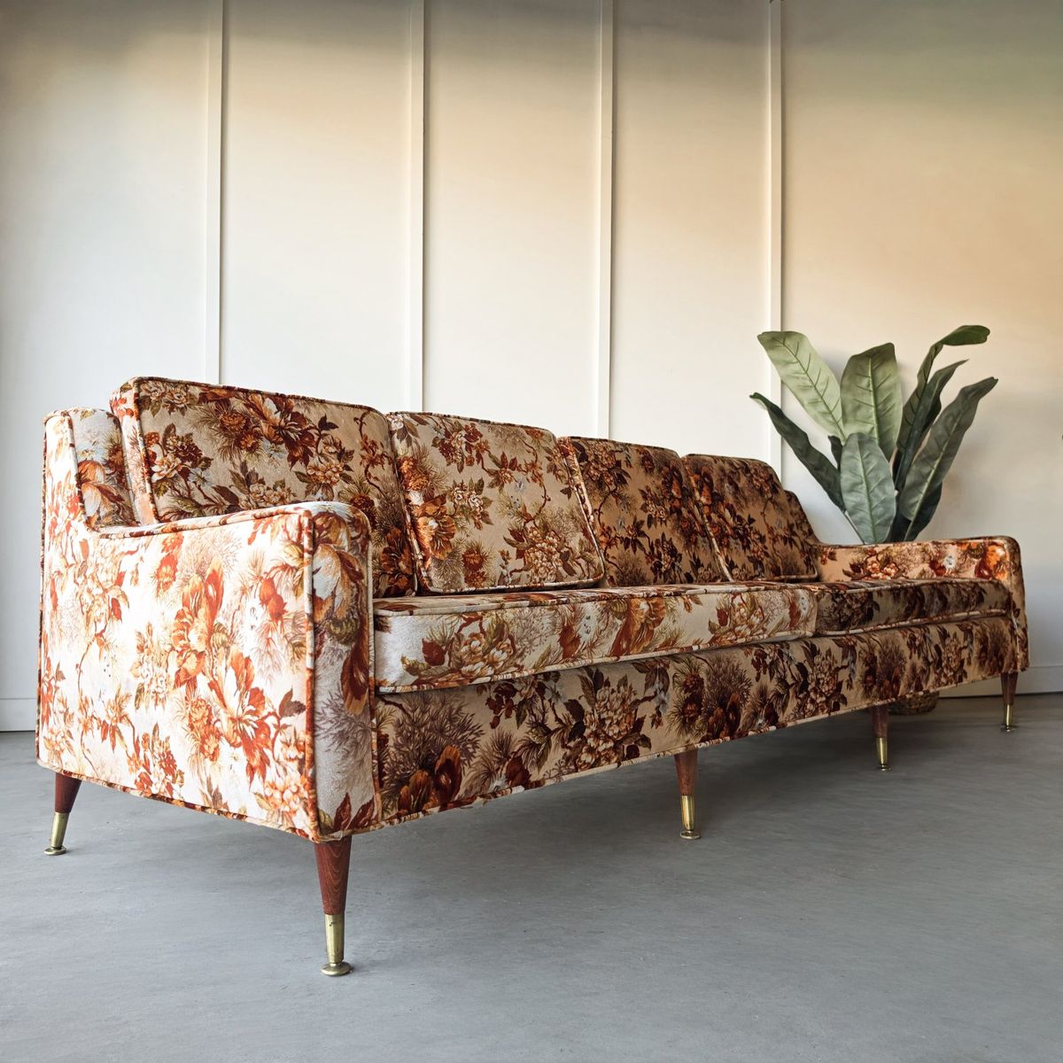 *FREE DELIVERY* Vintage MCM Floral Sofa