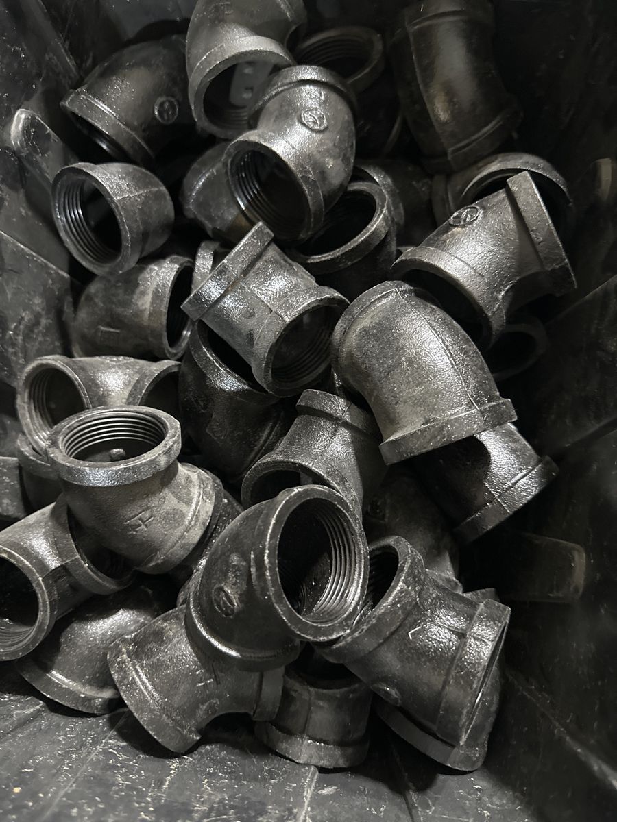 Bulk Lot Black Iron Gas Pipe & Structural Fittings (511 Pcs) - Over $4k Retail Value!