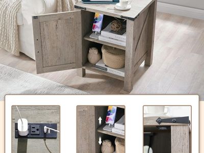 NEW OKD Nightstand with Charging Station