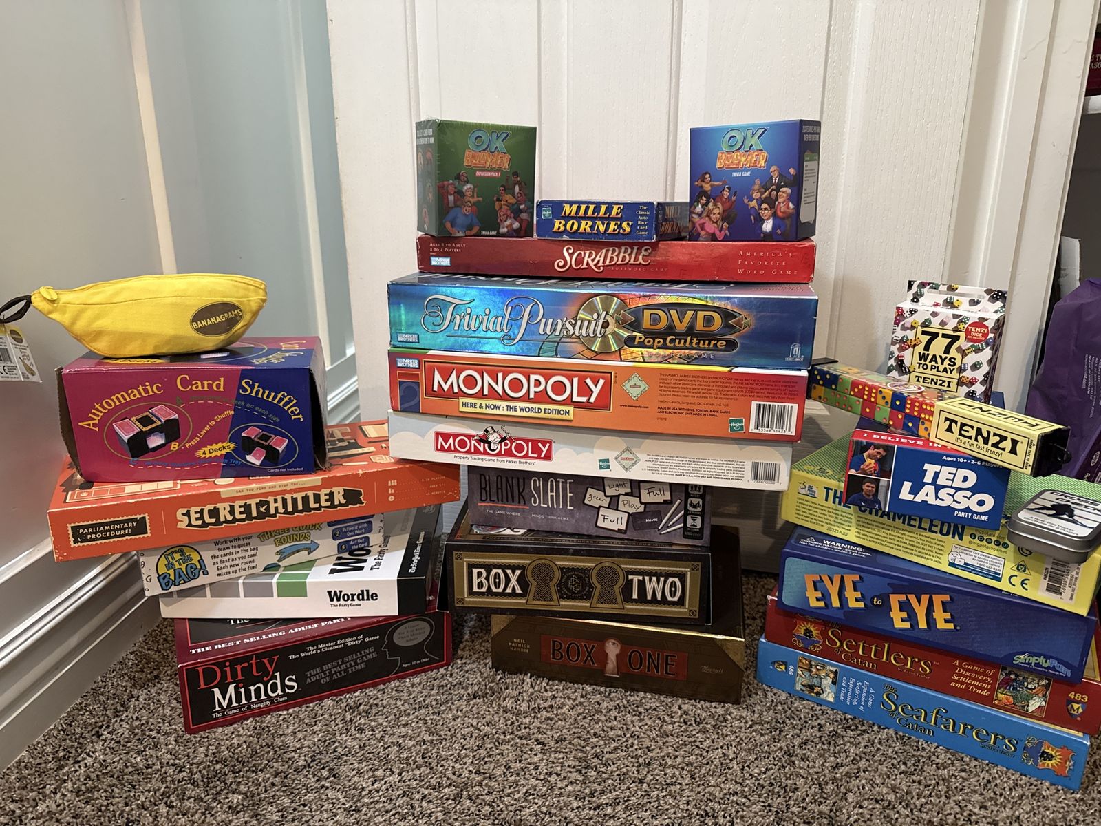 Board Game Bundle: Monopoly, Scrabble, Trivial Pursuit, Catan, Ted Lasso & more!