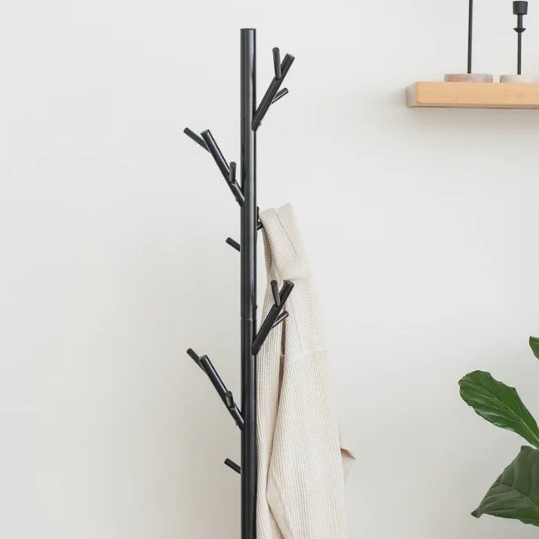 Hats and Clothes Rack 18- hooks BlackMetal