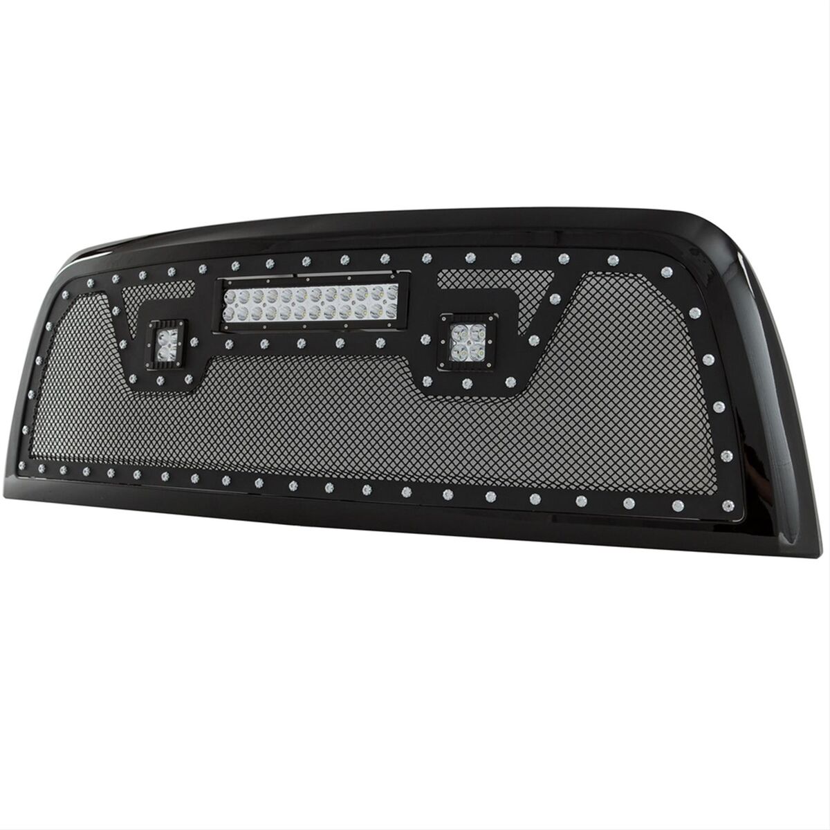 Paramount Black Evolution Stainless Steel Wire Mesh Packaged Grille with LED 2013-2018 Dodge Ram 2500 3500 Paramount A48-0848