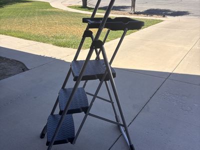 Cosco 3-Step Folding Step Stool with Project Tray - Gray/Black