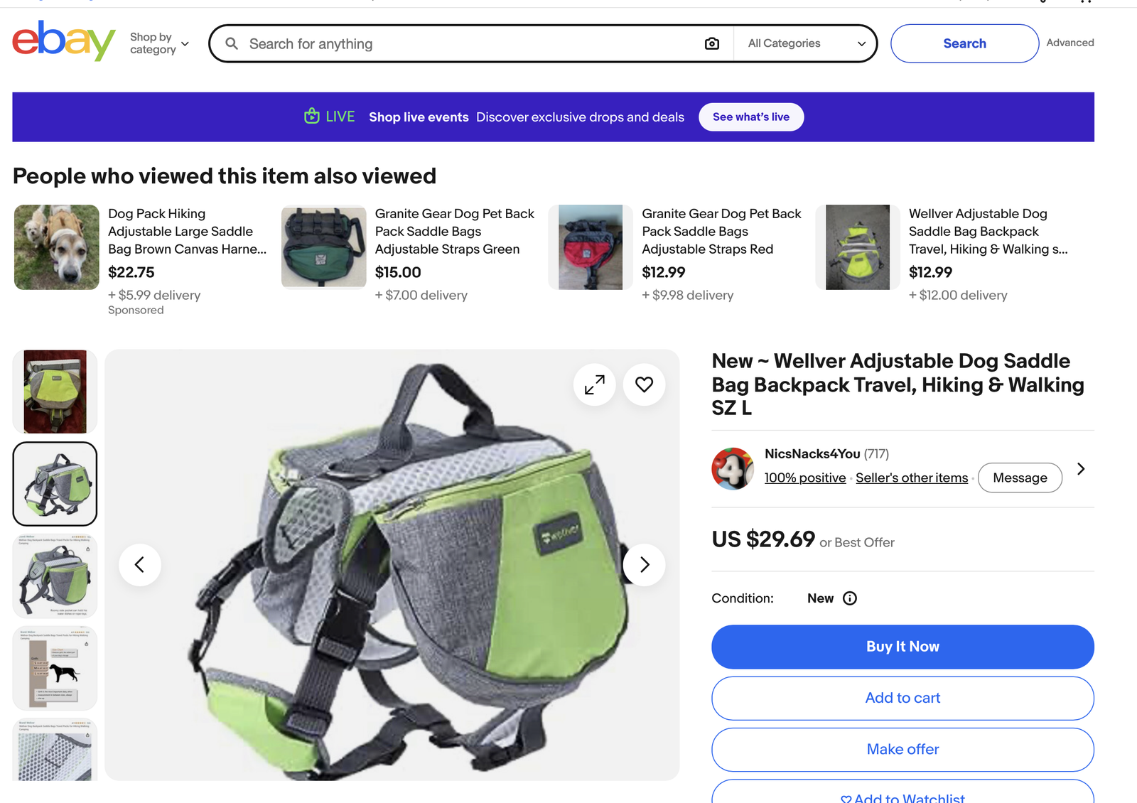 Dog Saddle Bag Travel Packs (2)