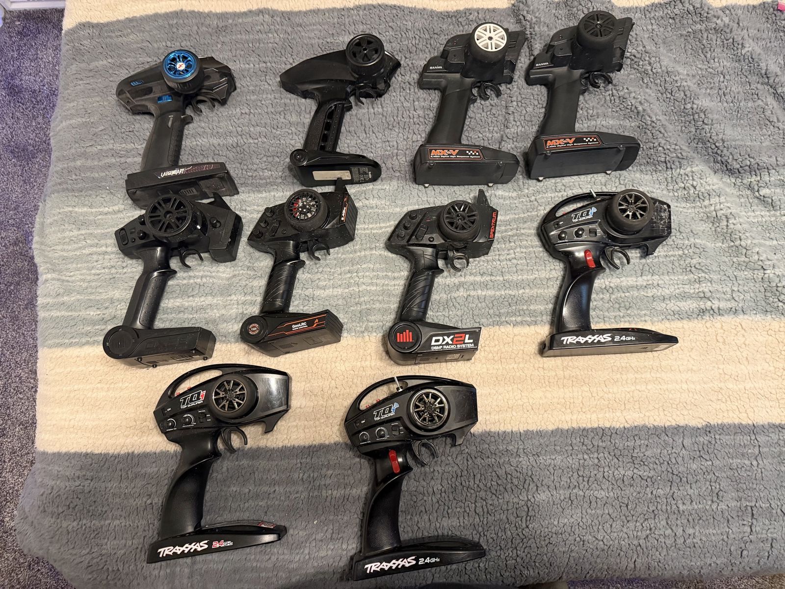 Lot of 9 Traxxas & Spektrum RC Car Transmitters - TQ, DX2L 2.4GHz Radio Systems $80 for all
