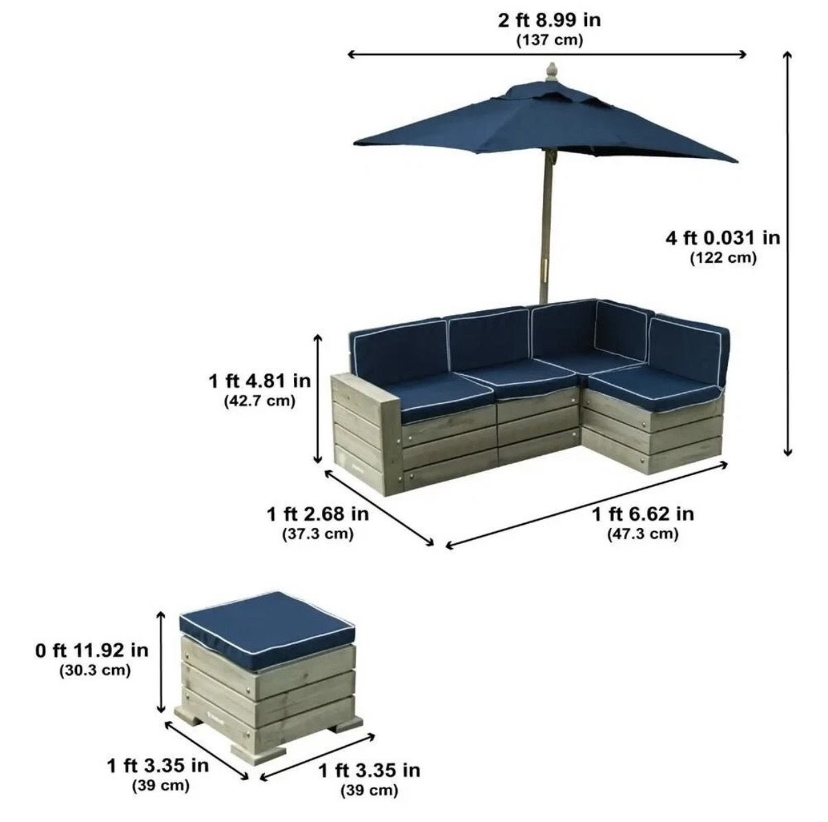 Brand New Kids Outdoor Sectional & Ottoman Set