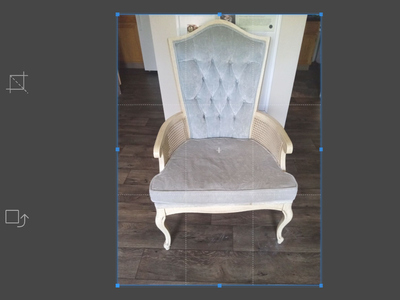 Vintage French Provincial Tufted Accent Chair with Cane Sides