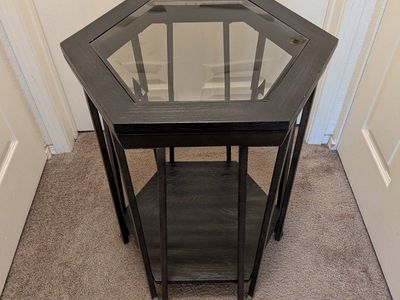Nightstand with crystal top