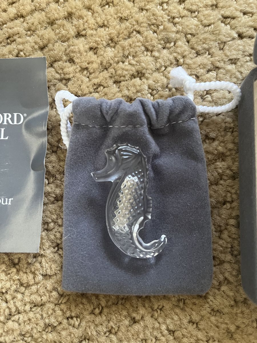 Stunning Waterford Crystal Seahorse Pin/Brooch [NIB] From Ireland