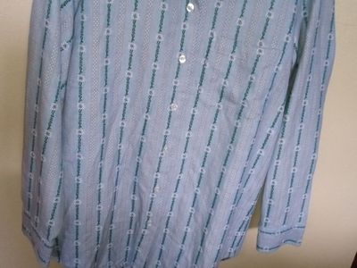 M,M Edelweissbluse Blau Gr. M Long Sleeve Button Down Shirt
