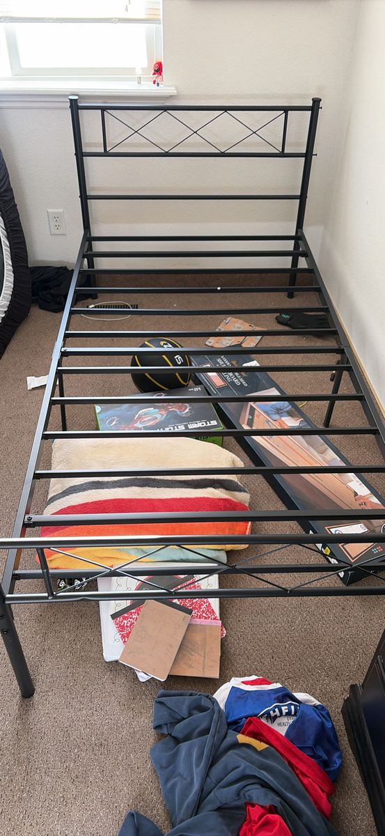 Metal twin bed frame