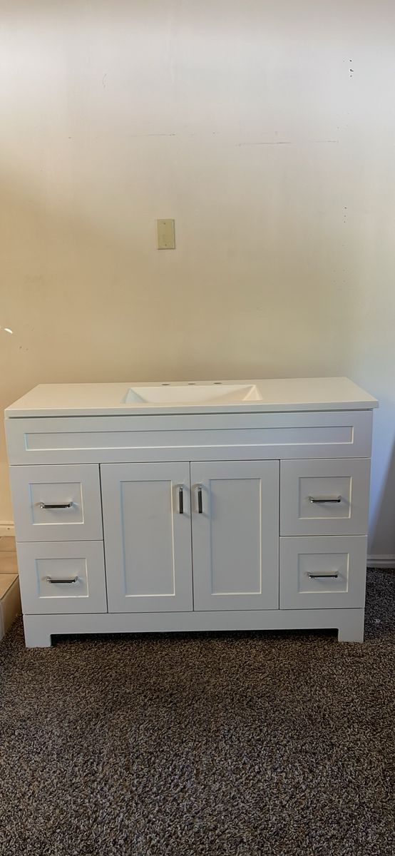 Bathroom Vanity with Sink and Mirror