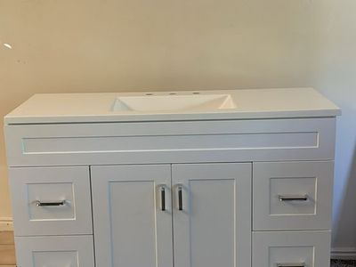 Bathroom Vanity with Sink and Mirror