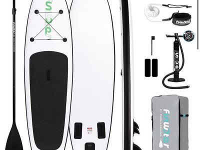 Brand New Factory Sealed Bundle Pack Stand Up Paddle Board Inflatable- Black White