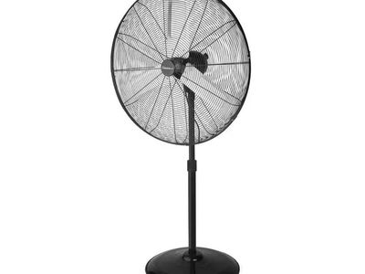 30 in. Heavy-Duty Pedestal Drum Fan, Black