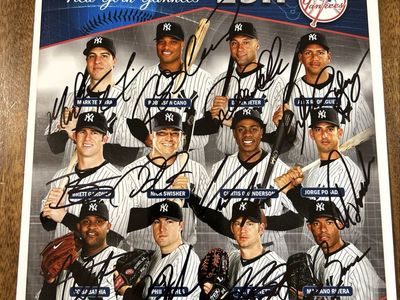(8) Team Autograph New York Yankees Photograph Hand Signed by Derek Jeter, Alex Rodriguez, Mariano Rivera, J. Posada w/COA Auto