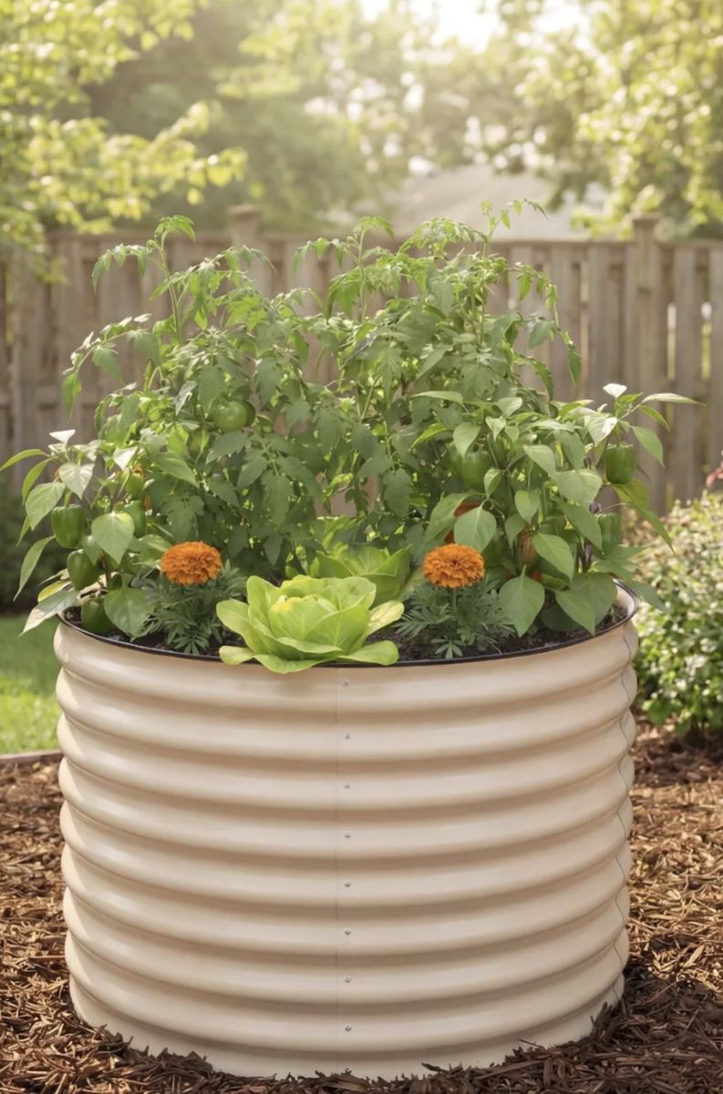 Birdie’s Round Metal Raised Garden Bed 29” Tall