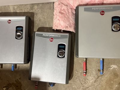 (3) Rheem Electric Tankless Water Heaters — 27kW + (2) 18kW
