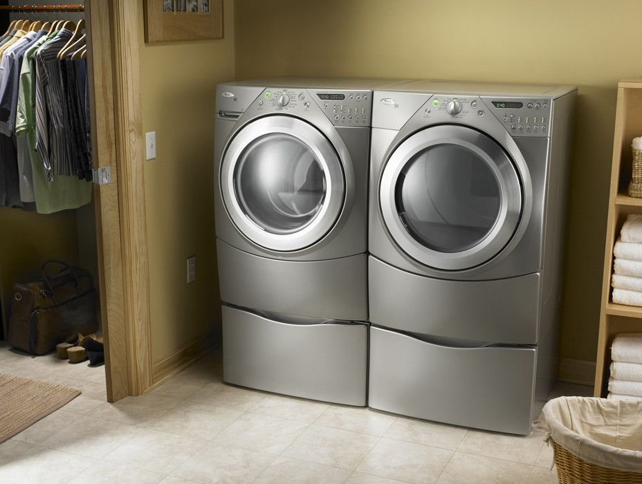 Whirlpool 27-in gas dryer stackable with two pedestal drawers