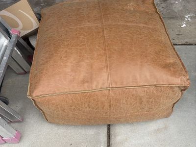 Leather Ottoman Pouf