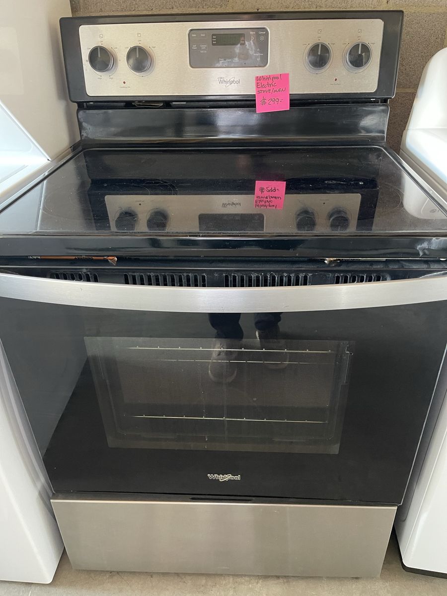 GOOD WHIRLPOOL ELECTRIC STAINLESS STOVE OVEN