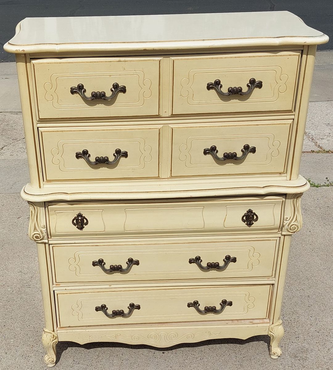 French Provincial Dresser 5 Drawer