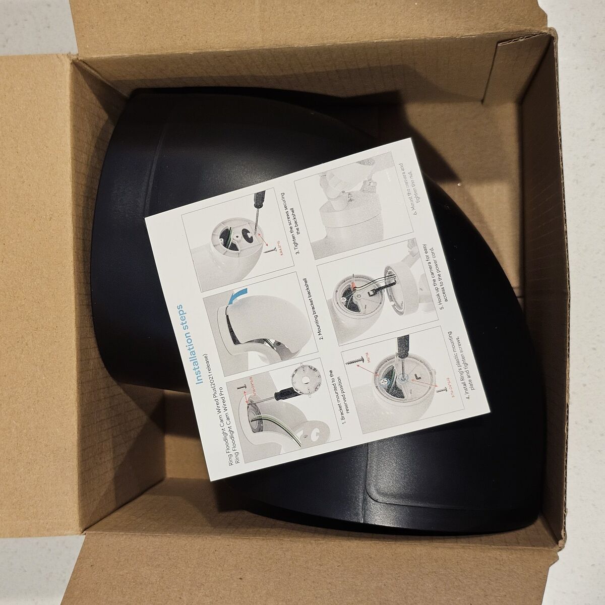 Ceiling 90° flood light camera mount