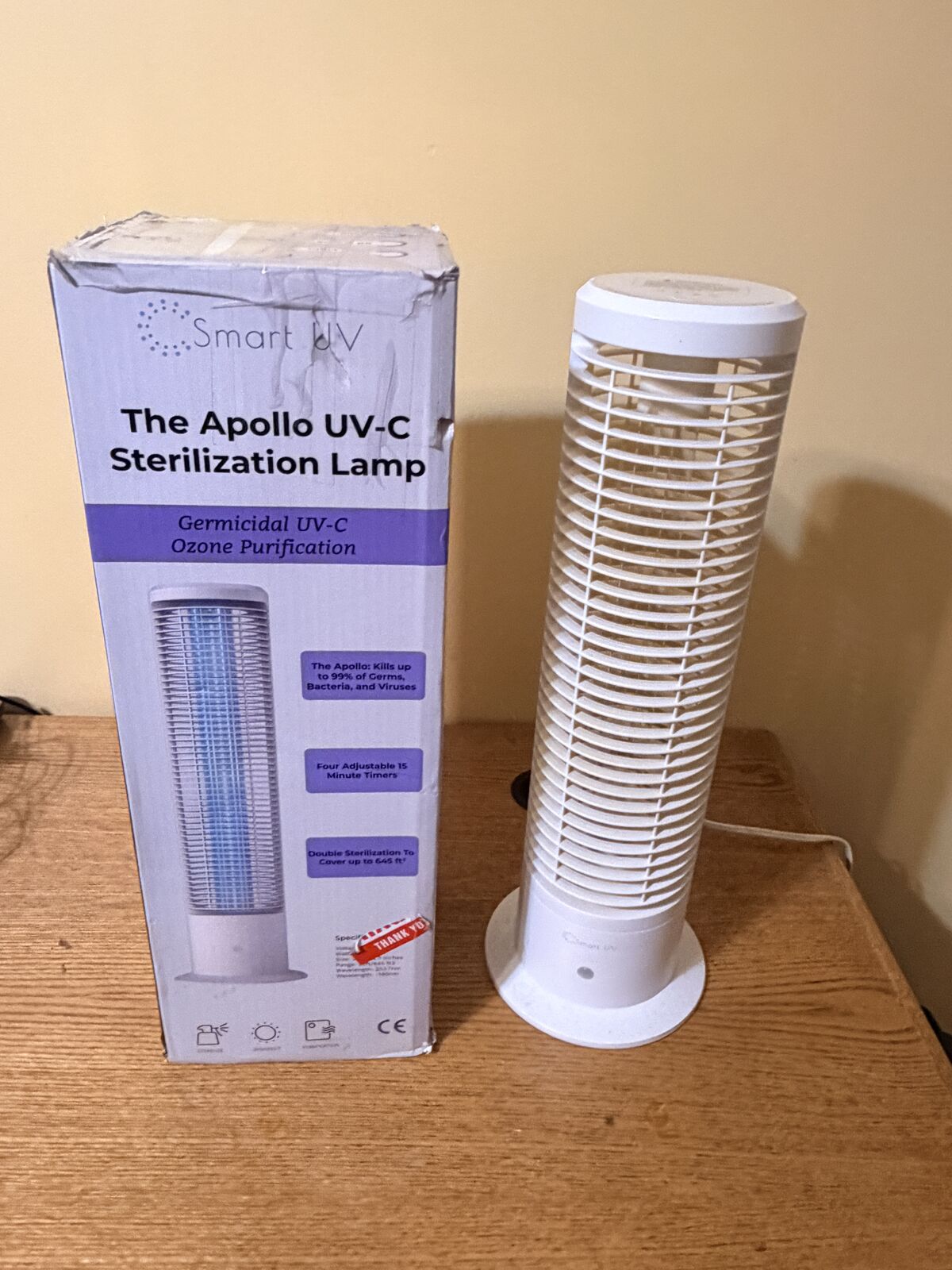Smart UV Apollo UV-C Sterilization Lamp – Ozone Air Purifier – Tower Style